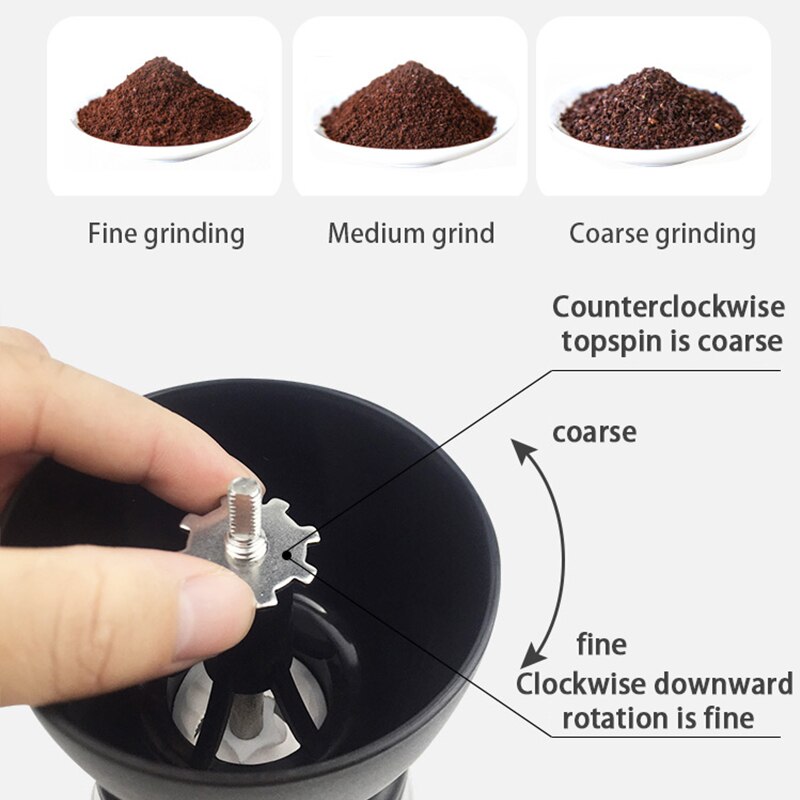 Kaffekvarn mini manuell bönmalningsmaskin i rostfritt stål förvaringsflaska espressotillbehör baristaverktyg