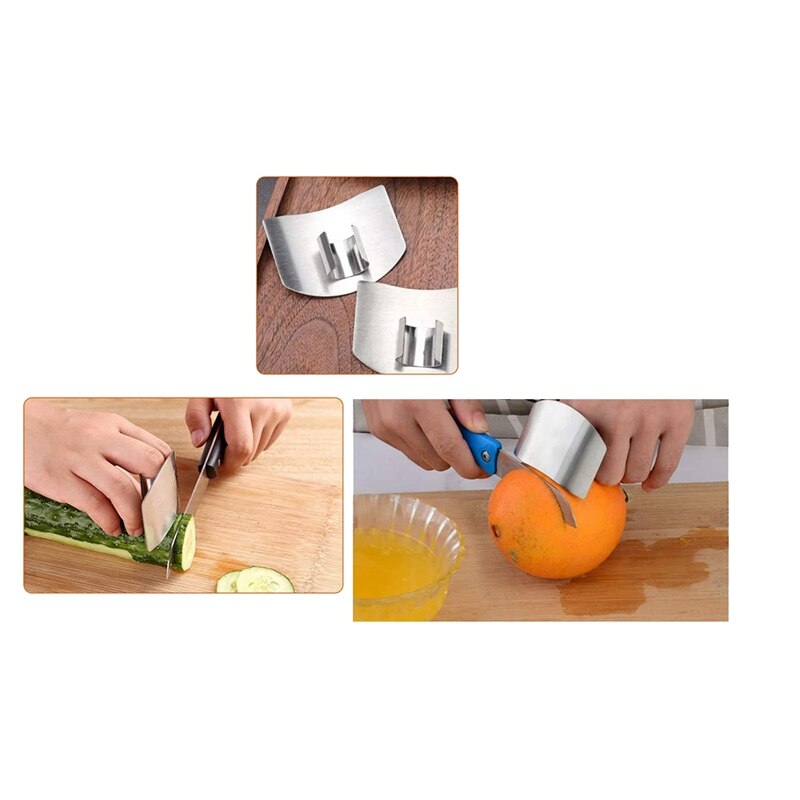 8 Pcs Stainless Steel Finger Guard,Finger Protector Hand Guard Avoid Hurting When Slicing &amp; Dicing,Kitchen Safe Cut Tool