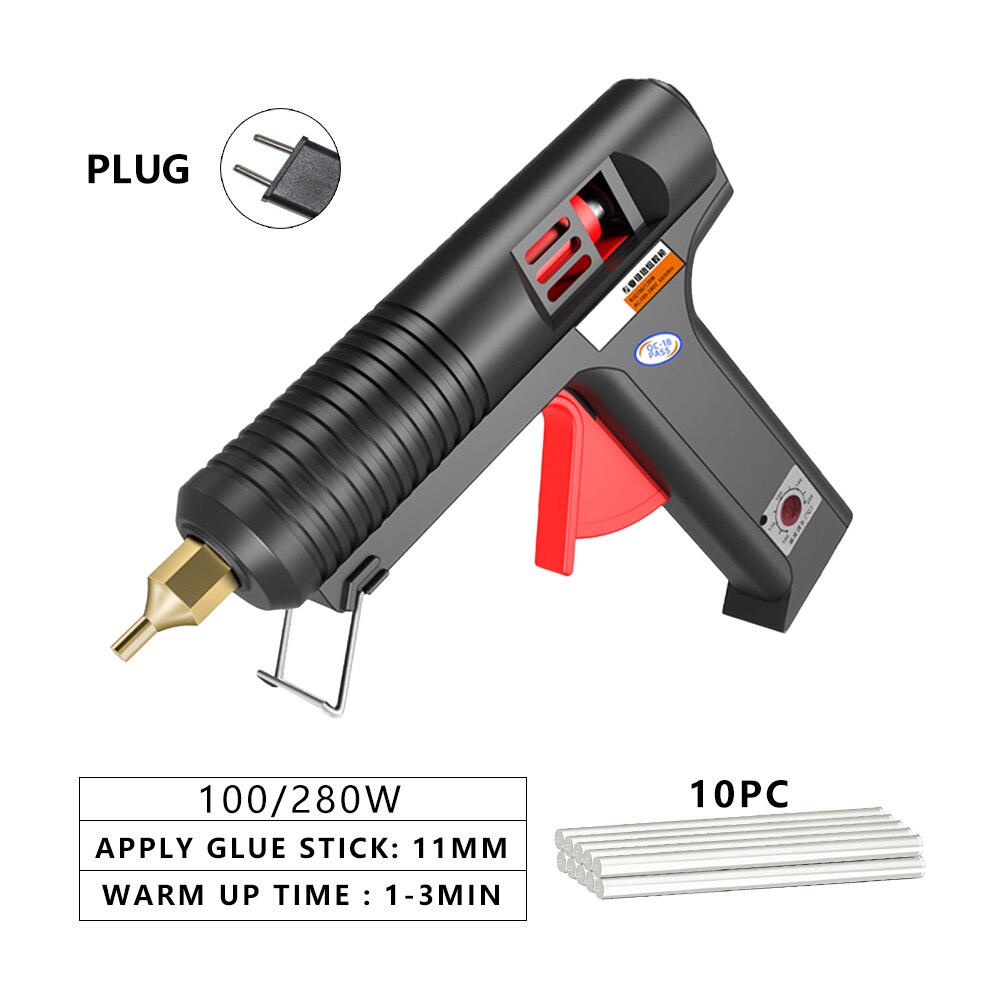 TAITU DIY Melt Glue Guns with 11*100MM Adhesive Stick Silicone Guns Industrial Electric Repair Heat Temperature Tools: black 10pc