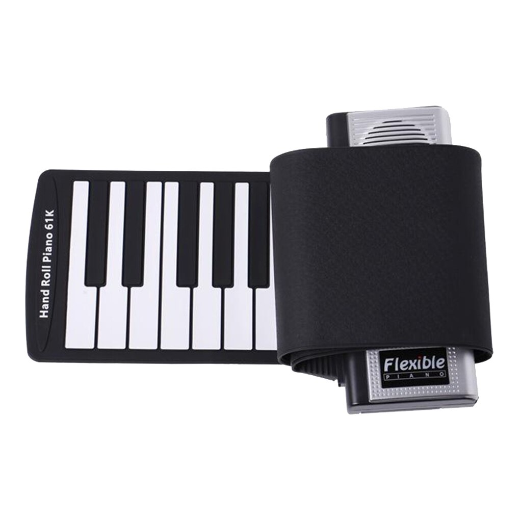 Portable Kid's 61 Key Flexible Roll Up Piano Keyboard w/ Recording Feature,128 Different Tones, 40 Demo Song Build-in Speaker