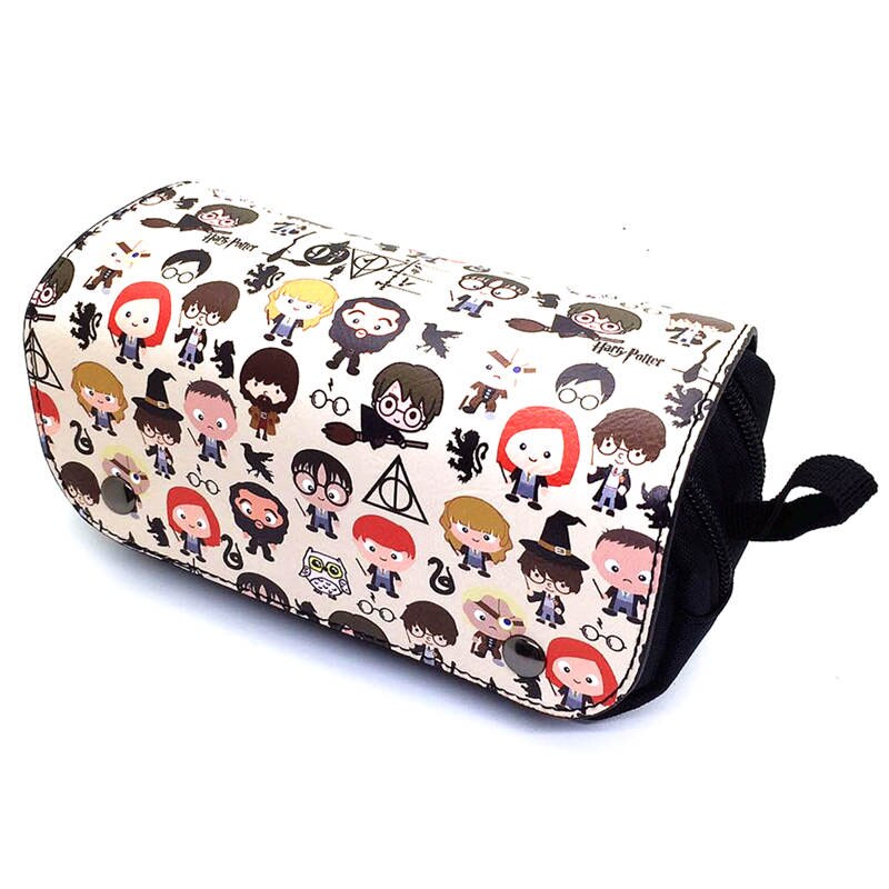 Cartoon double pencil case zipper buckle student pencil stationery box coin purse