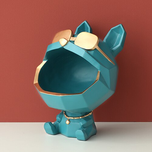 Frosch Lagerung Kasten Behälter Harz hause büro Schmuck Schlüssel Kasten Obst Süssigkeit Kasten Frosch figur skulptur moderne kunst statuen für dekoration: Grün Hund