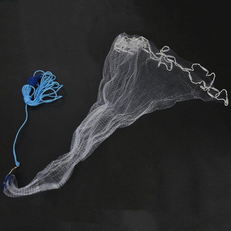 8Ft 2.4M Fishing Net Bait Easy Throw Hand Cast 3/4 inch Strong Nylon Mesh + Sinker