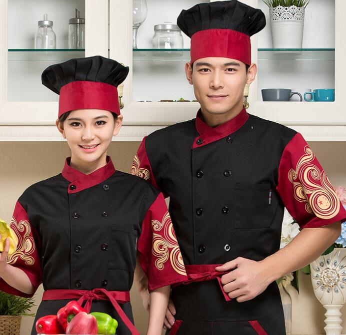 Unisex Chef Jackets women men Chinese restaurant uniforms hotel staff short sleeve hotel uniform: a / M