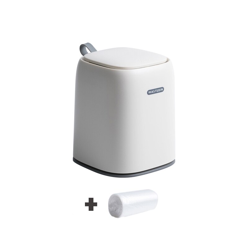 Mini Desktop Smart Table Trash Can Car Bin Bathroom Bedroom Office Kitchen Trash Can Waste Paper Basket Bucket Garbage Toilet: white