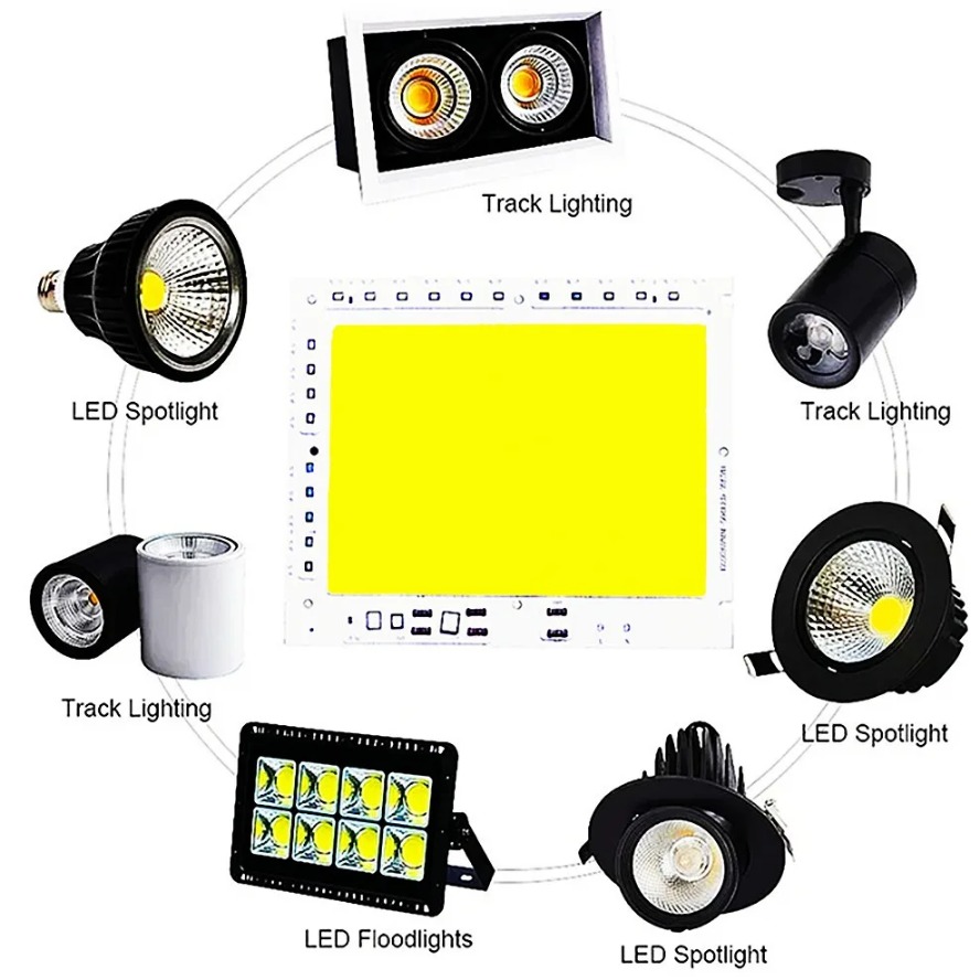 Chip LED COB de 220V, 200W, 100W, 150W, 200-240V, IC inteligente, sin necesidad de controlador, lámpara LED para foco de luz de inundación, fuente de iluminación DIY