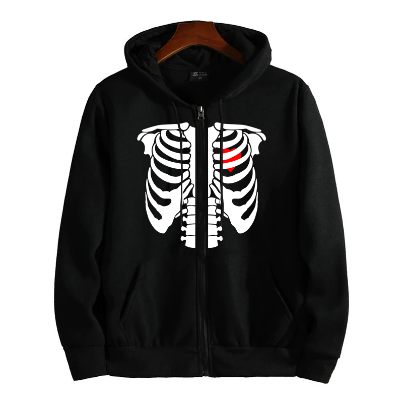 Dame lynlås cardigan hættetrøje print outfits afslappet jogging top tøj dame alsidig sportsfrakke: S / Sort