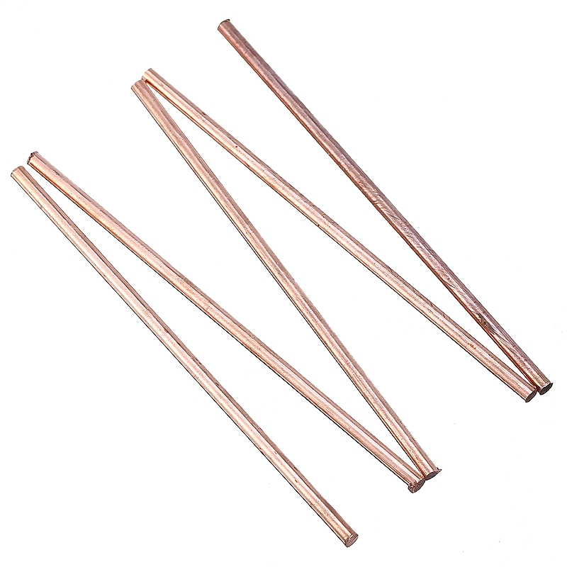 5Pcs 3mm Diameter Solid Round Red Copper Bar 100mm Length Metal Electrode Brazing Rod Welding Soldering Supply