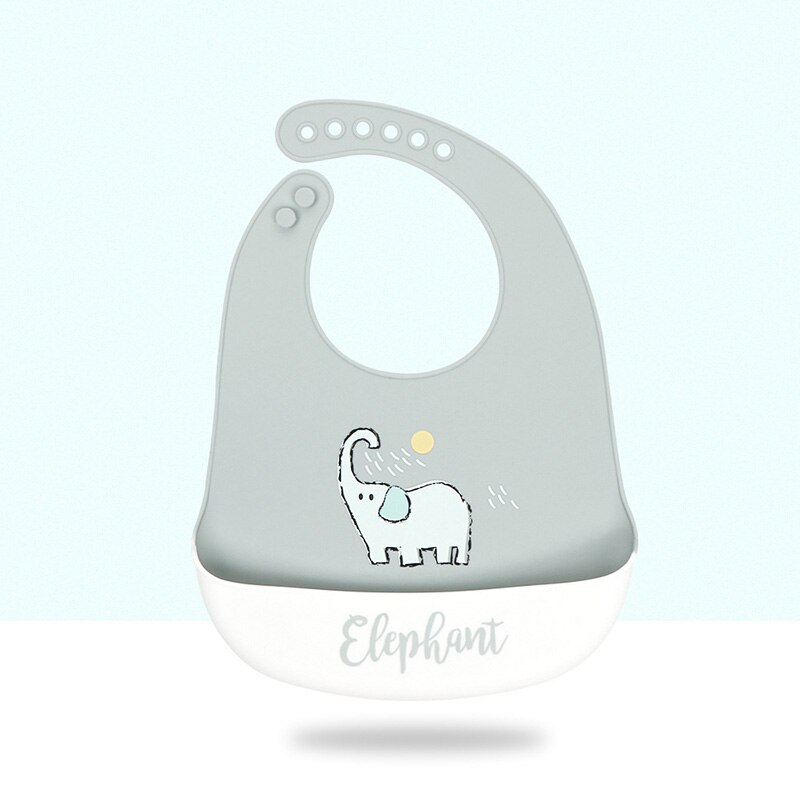 Dessin animé arc-en-ciel bébé bavoirs imperméable Silicone éléphant voiture imprimer bébé trucs fille garçon bébé alimentation bavoirs réglable enfants bavoir: style13