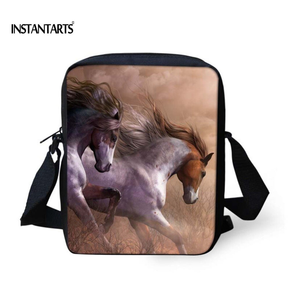Instantarts Crazy Horse Schooltassen Voor Jongens Kids Animal Satchel Kinderen Kleine Schouder Boek Tas Kleuterschool Kindje Schooltas