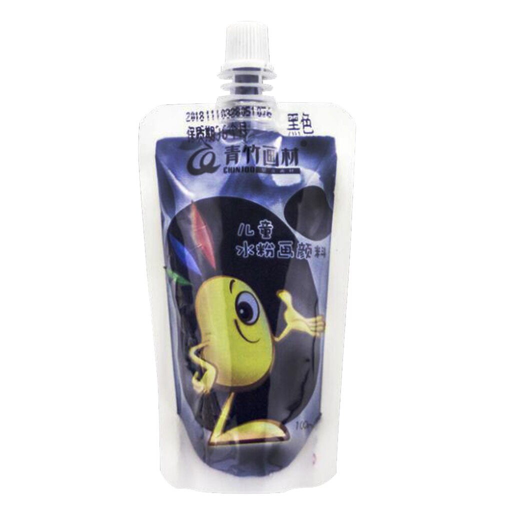 Pinturas Gouache para niños, pigmentos no tóxicos, suministros de arte para pintar acuarela, lienzo, madera, pared, tela, 100ml: Black