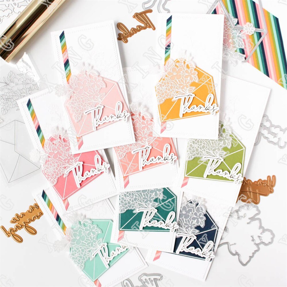 2022 Fancy Script Words Metal Cutting Foil Stencils Set Handmade Diy Scrapbooking Greeting Card Decoration