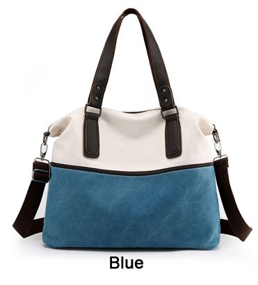 Dames sac à bandoulière Shopper sac à main grands sacs pour femmes sacs décontracté toile messager sac à main Hobo sacs femmes sac femme fourre-tout: Bleu