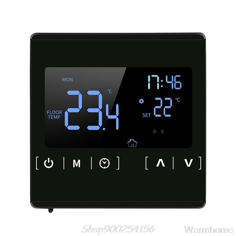 110V 120V 220V 230V Touch Screen Electric Heating Room Thermostat Temperature Controller Thermoregulator 16A Floor Heat S18 20: MH1822D Black