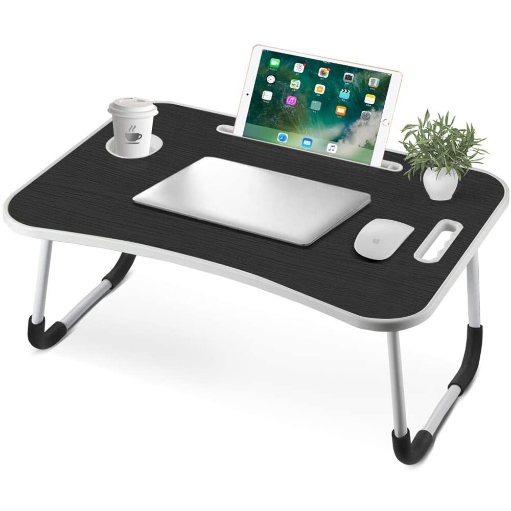 Frokost serverer sengebrett justerbar sammenleggbar med flip top og ben datamaskin desk stativ sammenleggbar laptop bord notebook skrivebord: En