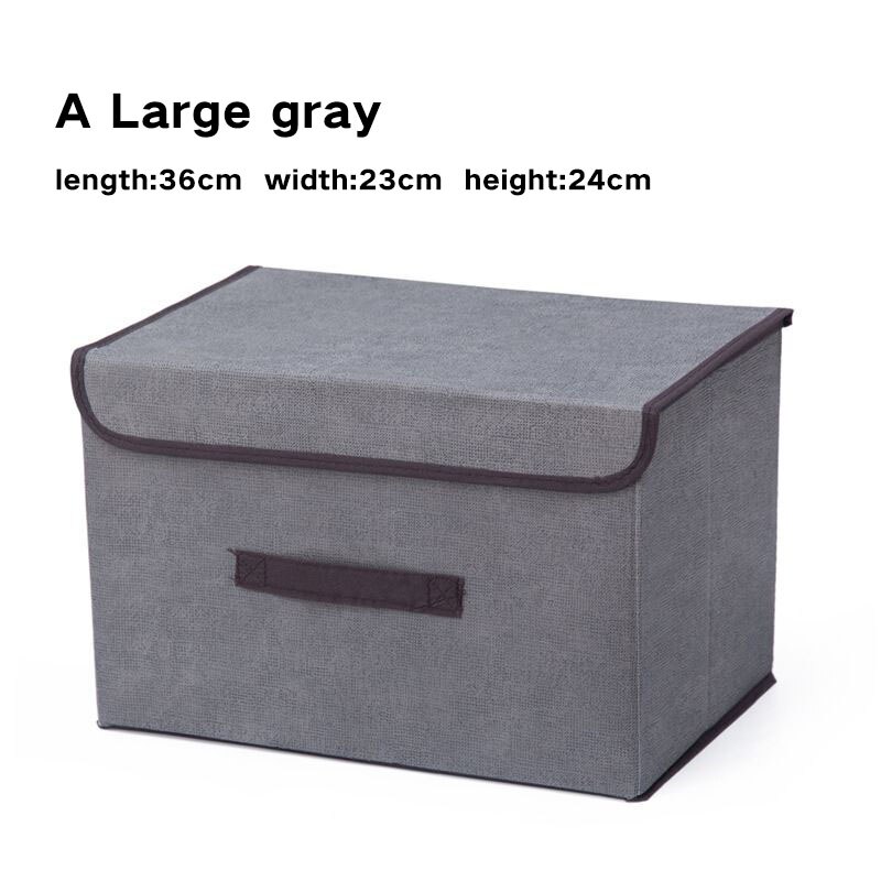 Household Foldable Storage Boxes With Lids And Handles Dustproof Clothes Boxes Storage Boxes Home Storage Containers: Grey-L