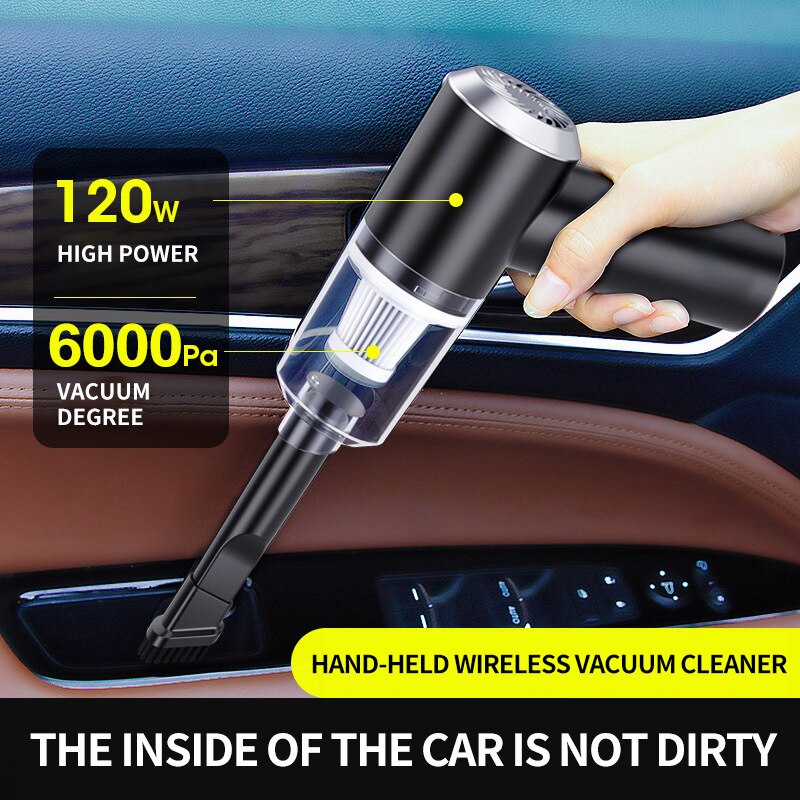 120W Car Cleaner Portable Wireless Vacuum Cleaner with Light Portable Compact for Home and Car Vacuum Cleaner