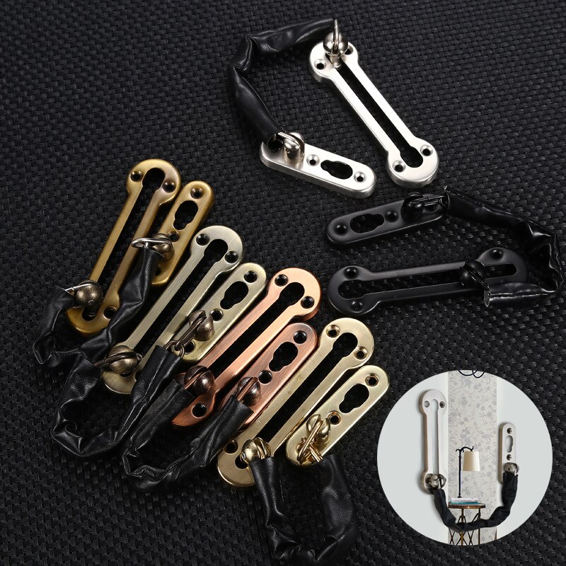 Rvs Veiligheid Guard Chain Bolt Sloten Veiligheid Slide Bolt Kettingslot Guard Kast Klink Anti-Diefstal Deur Met schroeven