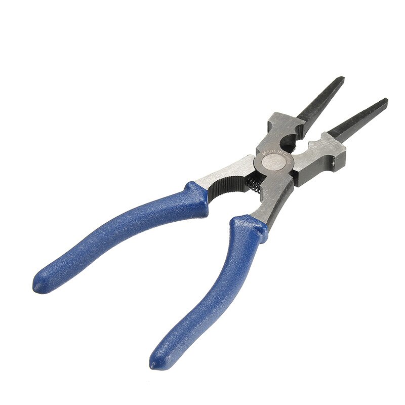 Alicates de soldadura MIG de boca plana, mango aislado de acero al carbono para soplete de soldadura, herramientas multiusos de corte de alambre Mig con muelle cargado