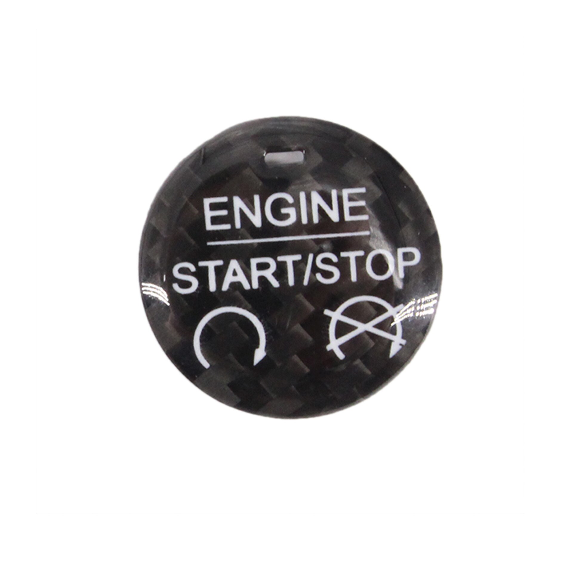 Carbon Fiber For Ford Mustang Engine Start Stop Button Sticker Cover Car Styling Accessories: Black