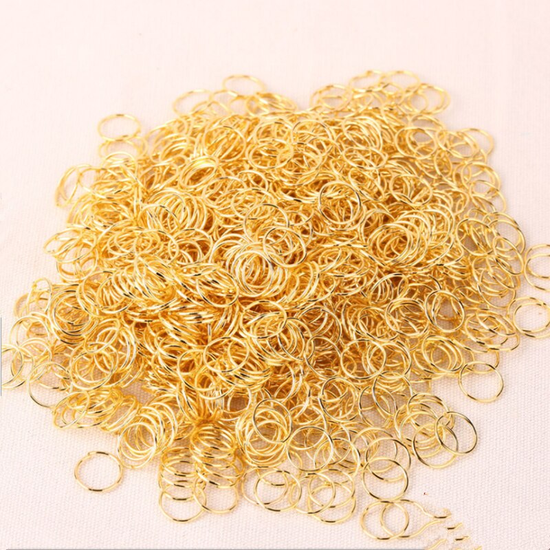 200 Uds anillos trenzados para el cabello accesorios anillos trenzados Clips de lazo para cabello para mujeres y niñas rastas Hip-Hop DIY trenza anillos: Gold