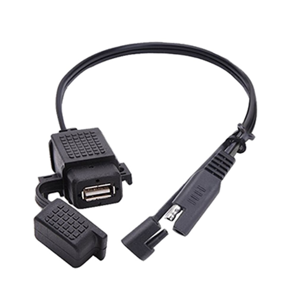 Waterproof SAE to USB Cable Power Adapter 2.1A Power Port Modified With Fuse USB Charger For Motorcycle Mobile Phone: Default Title