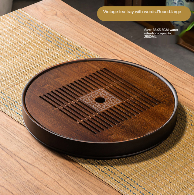 Household Luxury Modern Tea Set Tray Tea Table Simple Small Tea Sea kung-Fu Water Storage tray Round Rectangular Tray