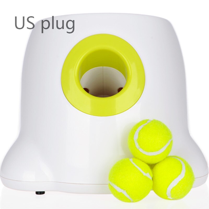 Hond Huisdier Speelgoed Tennisbal Launcher Automatische Gooien Machine Hond Bal Gooien Apparaat Met 3 Ballen: US plug