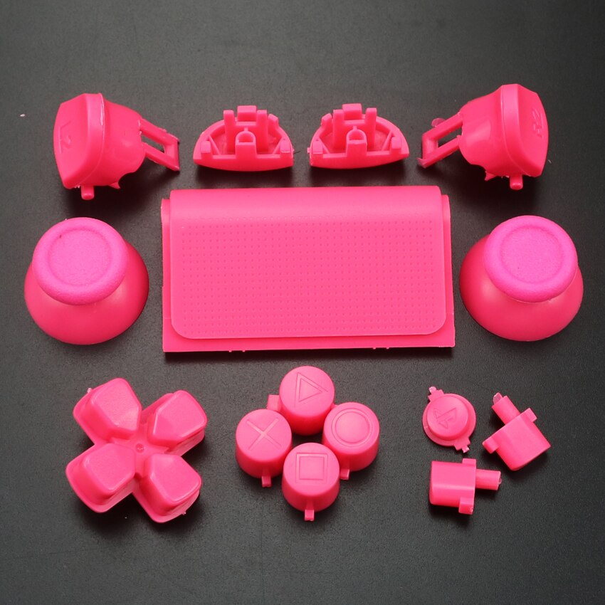 YuXi Full Set Joysticks Dpad R1 L1 R2 L2 Direction Key ABXY Buttons jds 040 jds-040 For Sony PS4 Pro Slim Controller: Pink