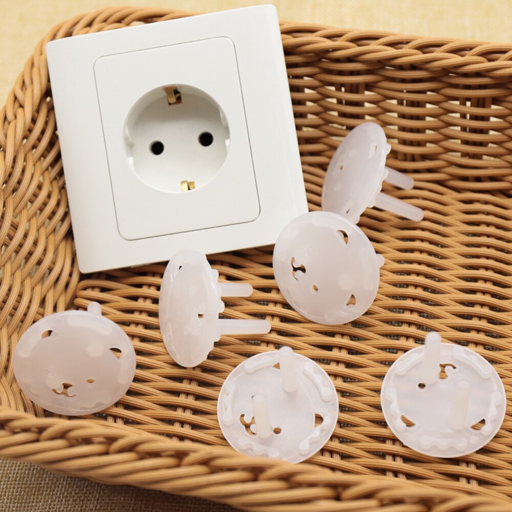 10pcs Baby Safety Child Electric Socket Outlet Plug Protection Security Two Phase Safe Lock Cover Kids Sockets Cute Cover Plugs