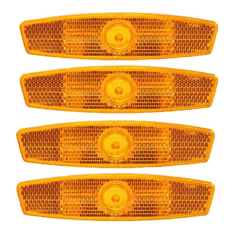 Yellow A pack of four Bicycle reflectors Mountain bike spoke reflectors Bicycle warning plates Wheel lights Spoke lights