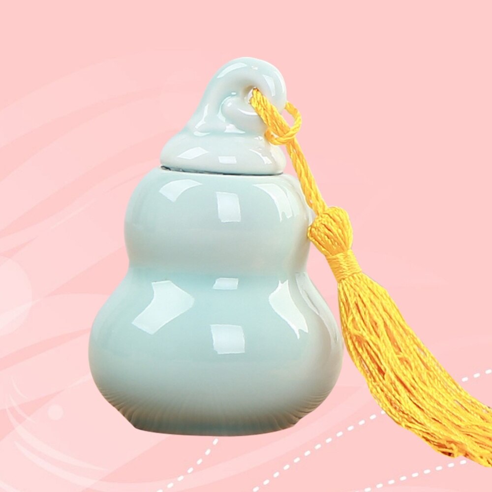 mini ceramiczne naczynie na herbatę słoik gurda kształt butelki Tealeaves garnek na maść w proszku krem): niebo-niebieski
