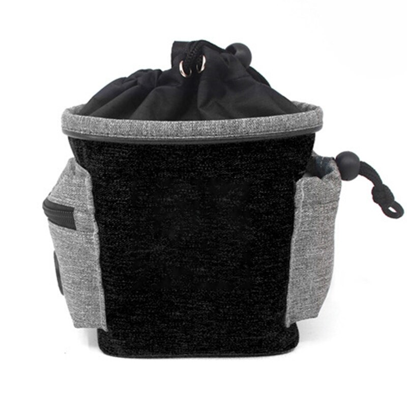 Huisdier Snack Tas Outdoor Training Taille Pak Hond Snack Tas Uitgaan Draagbare Hond Voedsel Zak Hond Snack Bag: Black