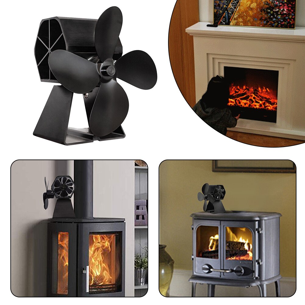 Heat Powered Stove Fan Thermal Power Fireplace Fan Heat Powered Wood Stove Fan Quiet Fan Home Efficient Heat Distribution