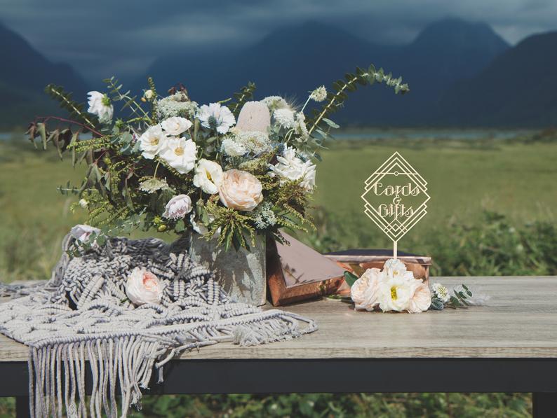 Wedding Welcome Sign, Cards and Wedding Sign, Wedding Card Box Sign, Wood Sign, Art Deco Wedding Decor, Wood Signs, Weddin