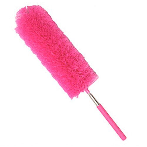 Duster Dust Cleaner Adjustable Stretch Extend Microfiber Feather Duster Furniture Dust Brush Household Cleaning Tools Static: Rose Red