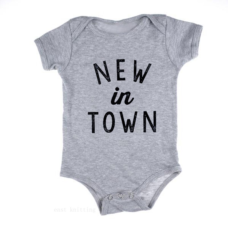 DERMSPE Sommer Kleinkind Baby Mädchen Jungen Strampler Mit kurzen ärmeln knapp drucken Neue in Stadt Gesamt Outfits Kleidung Gesamt: 3M