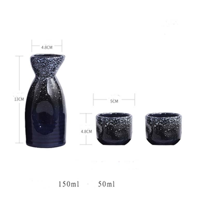 FANCITY Japanese-style ceramic black sake bottle, wine bottle, sake cup, sake bottle, sushi restaurant, sake bottle tableware: 1
