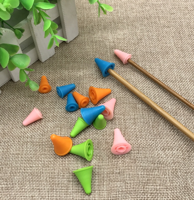 10 piezas de plástico de Color caramelo pequeños protectores de puntos de gran tamaño tapones de ganchillo artesanales herramienta de costura para aguja de tejer de goma