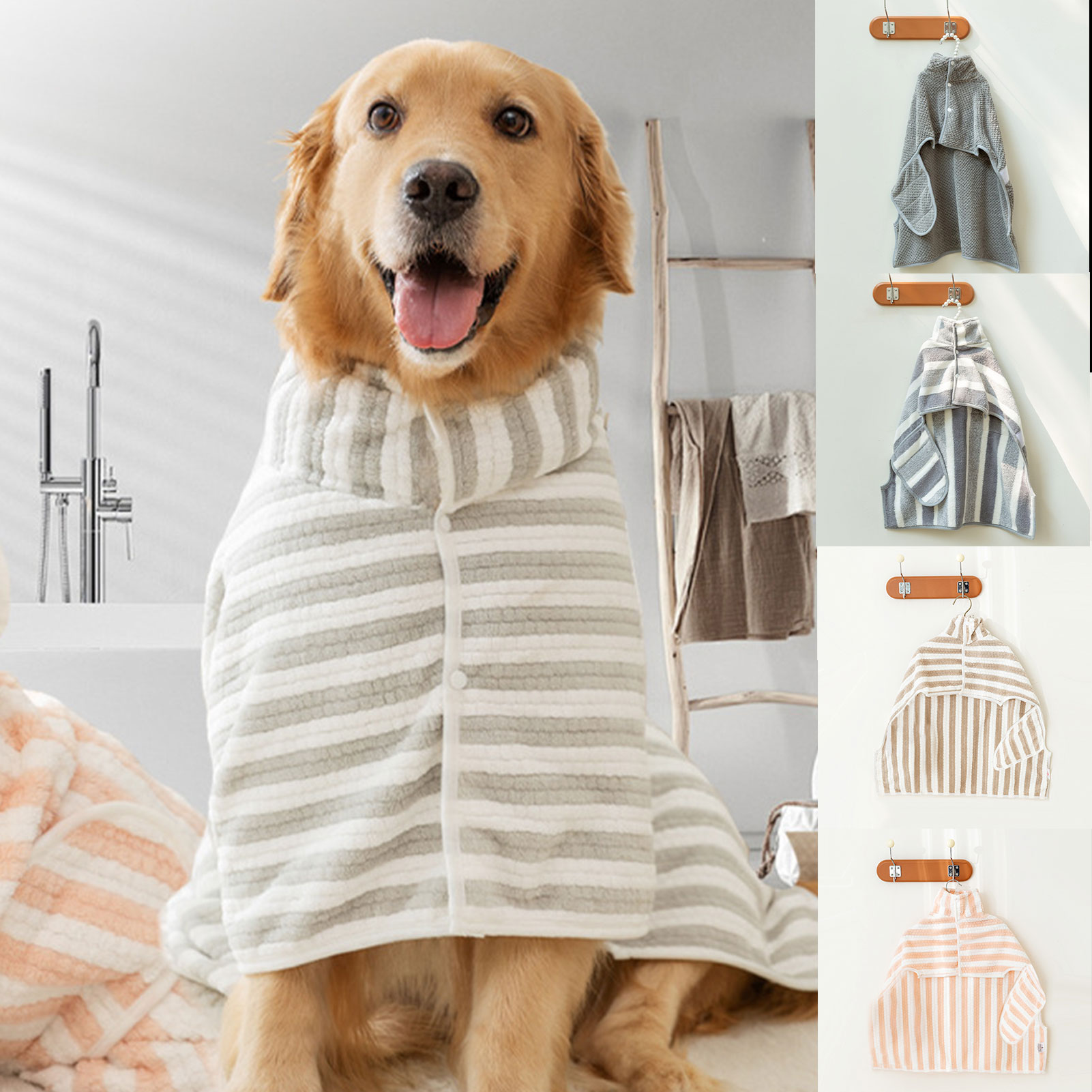 Soft Microfiber Pet Dog Drying Coat Soft Dog Cat Bath Robe Towel For Dog