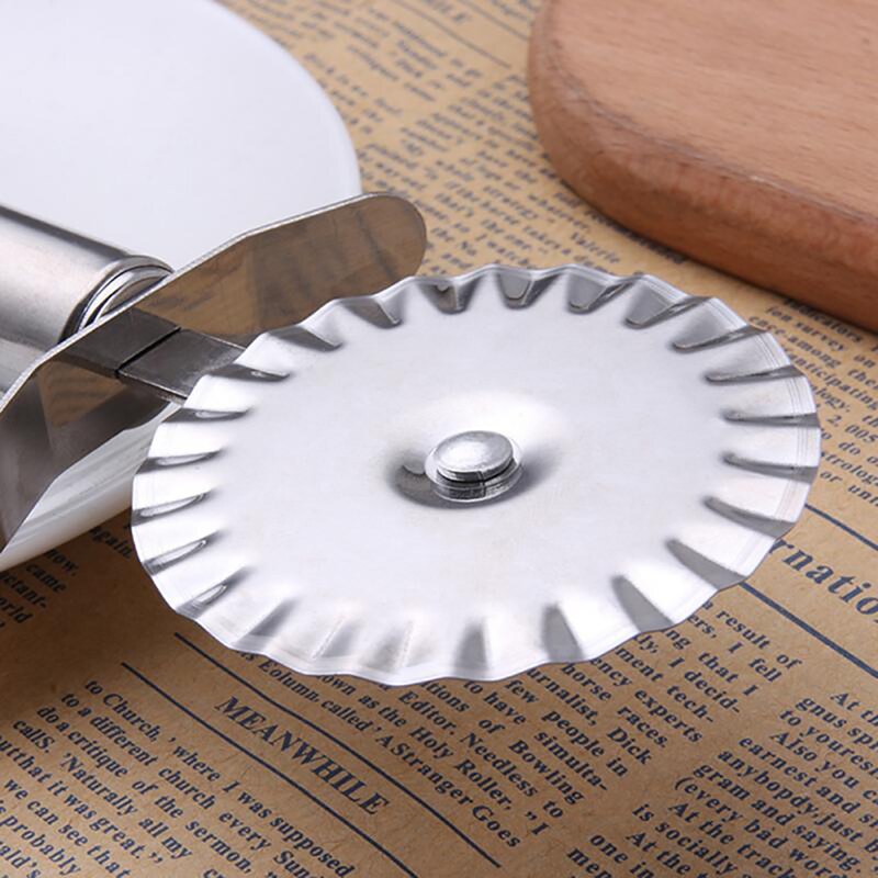 Edelstahl Pizza Cutter Doppel Roll Pizza Cutter Gebäck Pasta Teig Crimper Küche Pizza Werkzeug