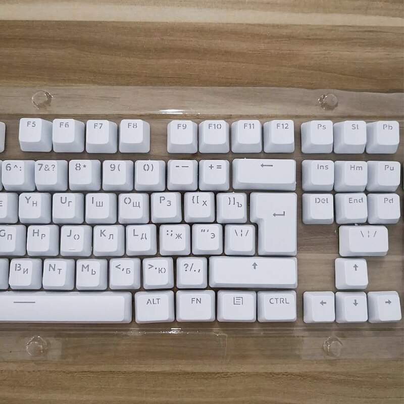 104 russian translucent backlit keycaps for cherry mx keyboard switches