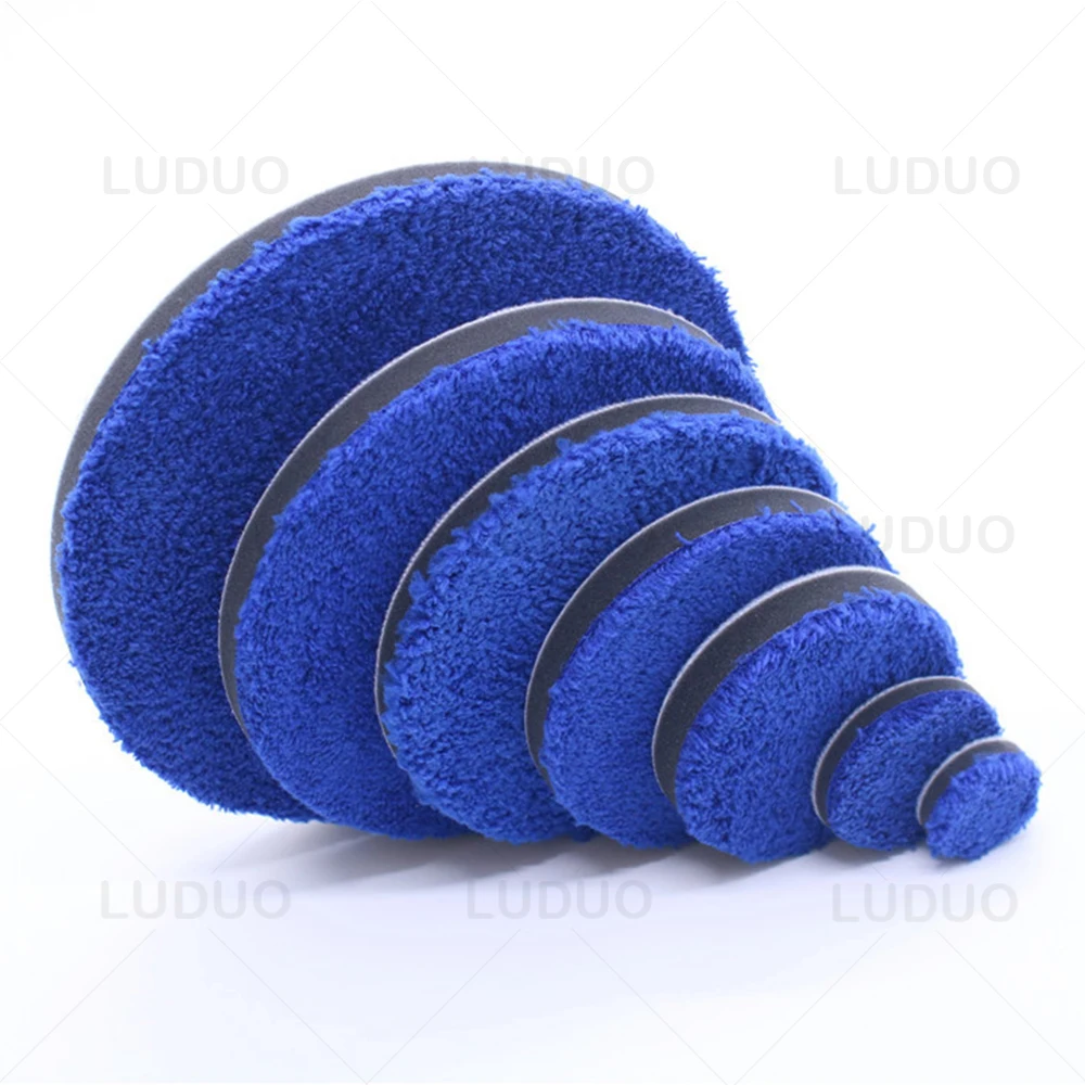 2/3/4/5/6/7 zoll Mikrofaser Polieren Pad Für Autos Körper Polnischen Wachs Puffer Pad waschen Reinigung Mikro Faser Polieren