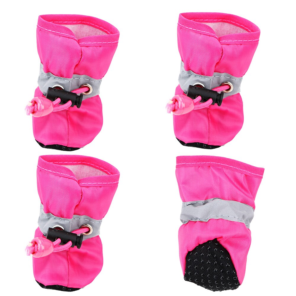 Anti-Slip 4 Stks/set Puppy Regen Snowboots Katten Schoeisel Huisdier Hond Schoenen Waterdichte Sokken Booties Licht: Rose