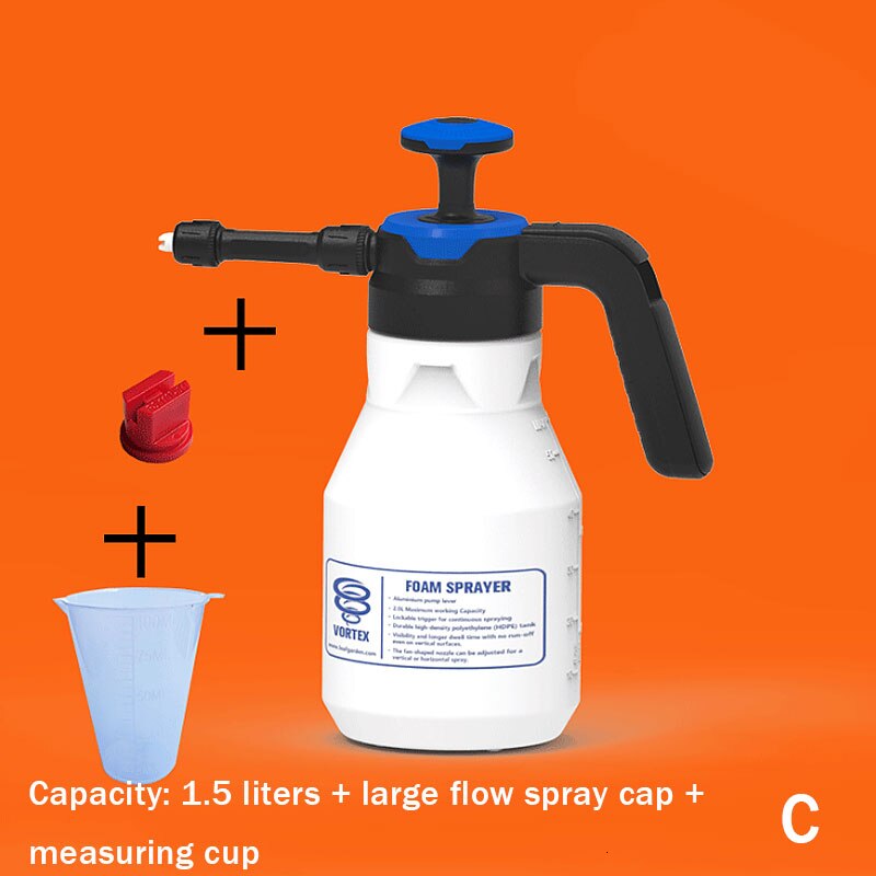 2L Plastic Foam Watering Can Pressure Type Small-scale Sprayer Car Cleaning High Pressure Watering Can Window Cleaning Tool: C