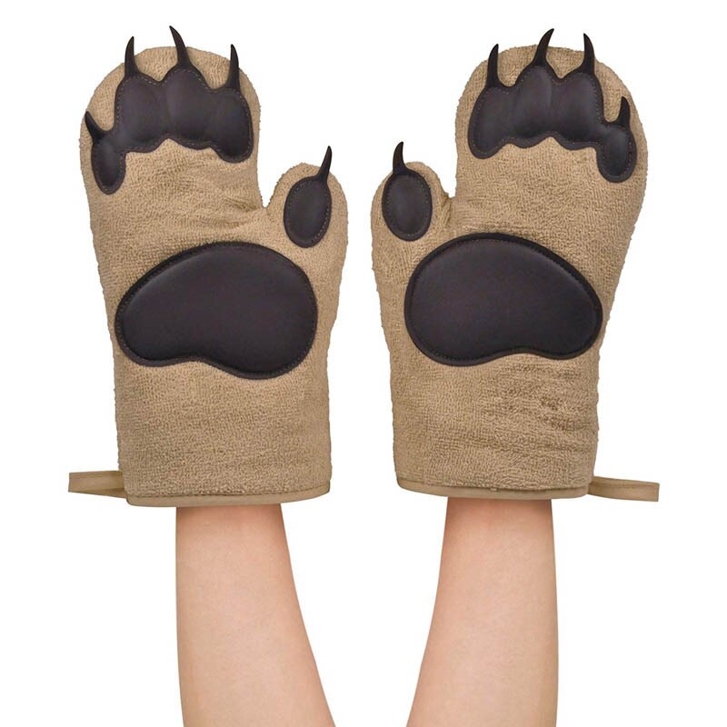 Bakken Handschoenen Oven Siliconen Anti-Brandwonden Handschoenen, Keuken Magnetron Bakken Verdikte Hittebestendige Warmte-isolatie Handschoenen: 2PCS  Brown