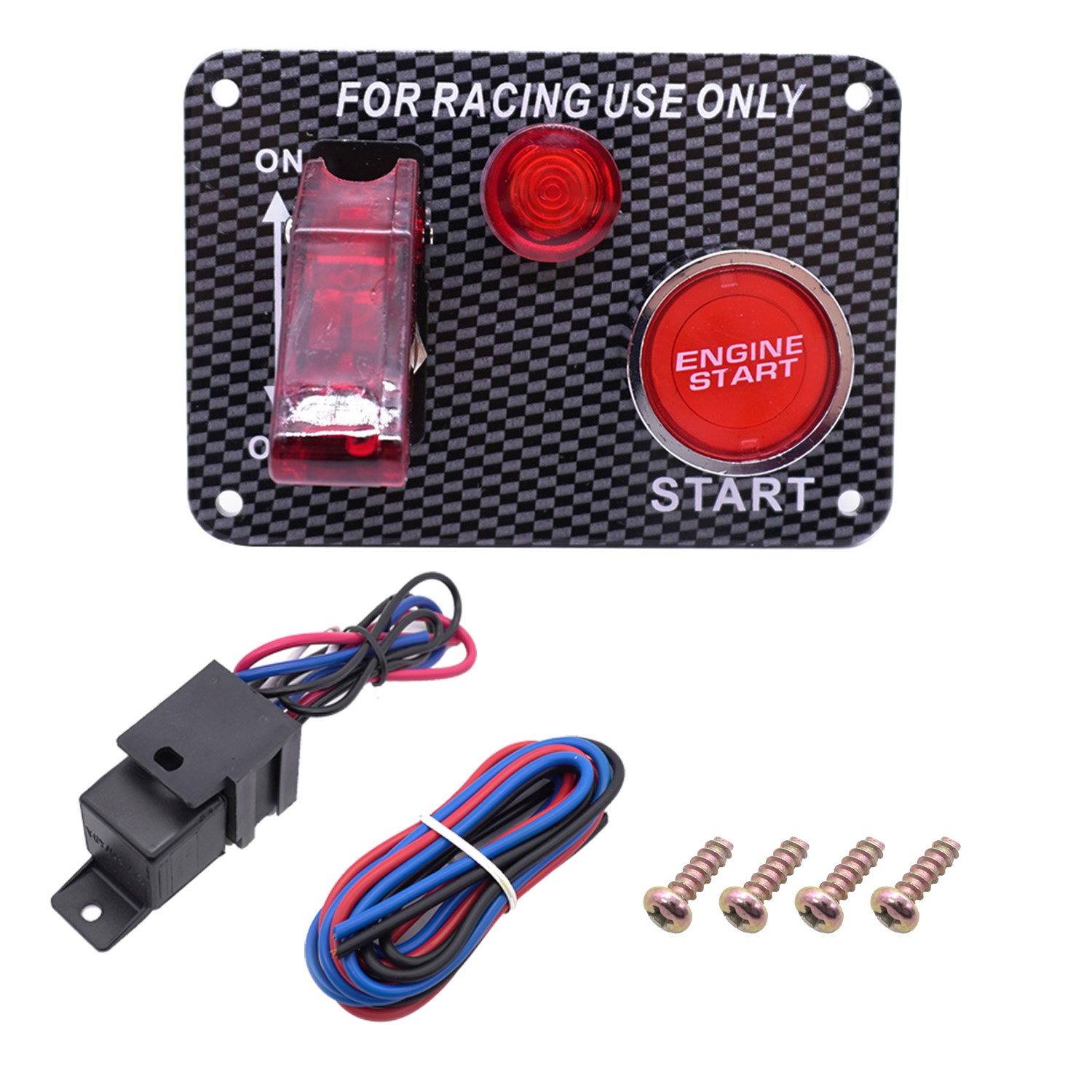 Panel de Interruptor de 12v, Interruptor de maletero de coche, luz LED, palanca de encendido, arranque del motor, Desconexión de la batería, interruptores de corte universales: Rojo