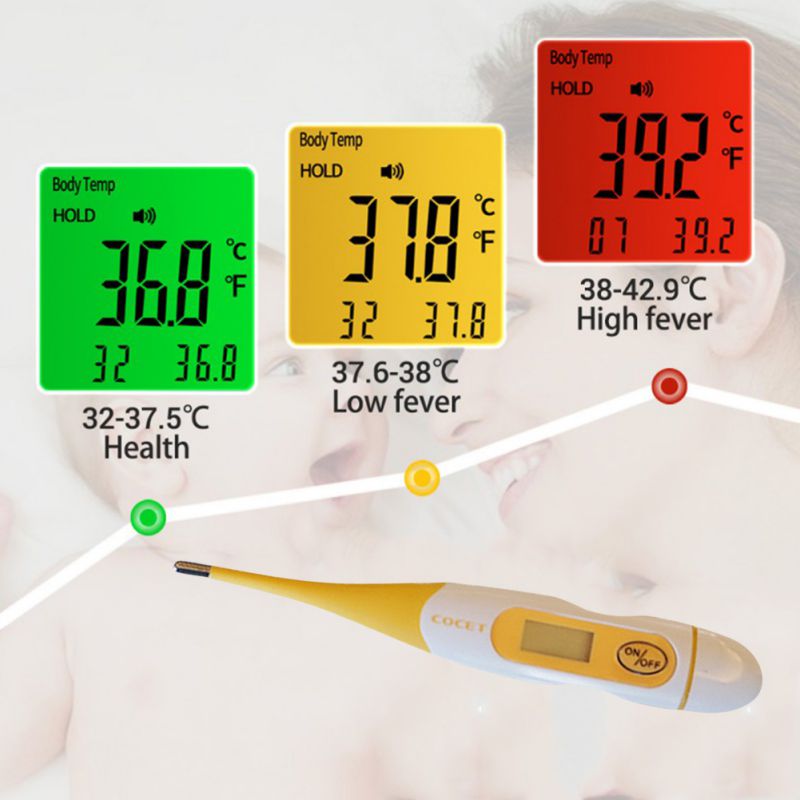 Children's Water Digital Thermometer Body Fever Temperature Measuring Tools With Button Battery