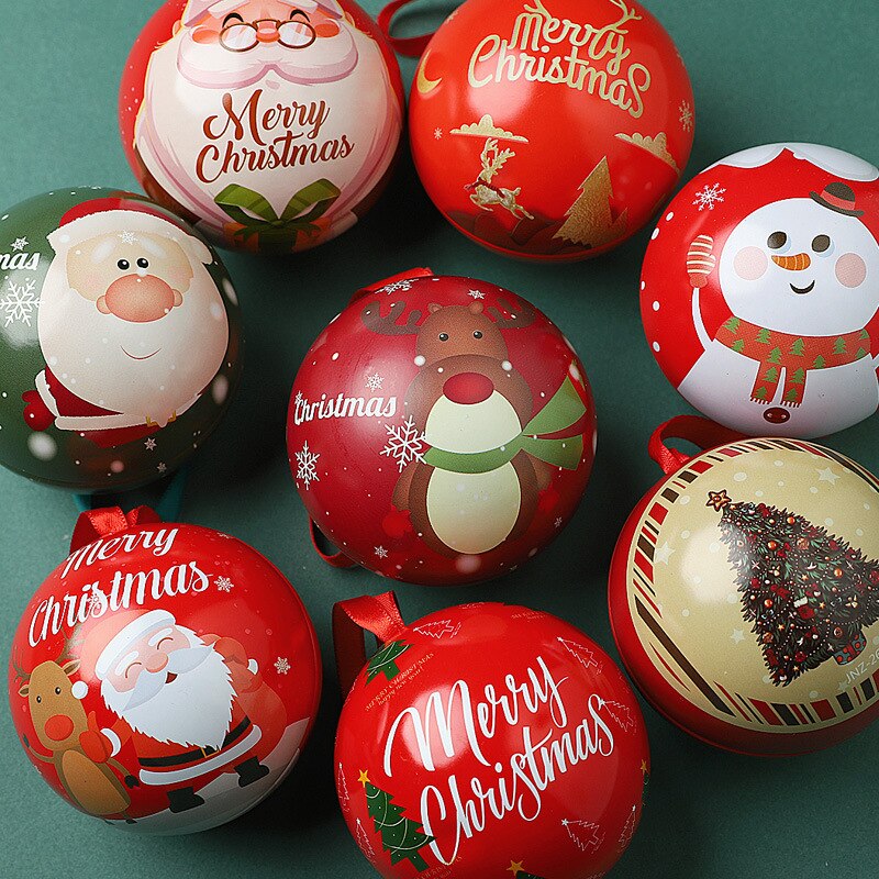 7 cm juletræ indretning kugle slik jar opbevaring xmas træ hængende bolde ornament indretning jul slik dåser kugle børn