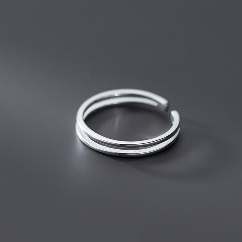 INZATT, anillo ajustable de plata geométrica Real 925% para mujer a la , joyería fina minimalista para , bonitos accesorios de